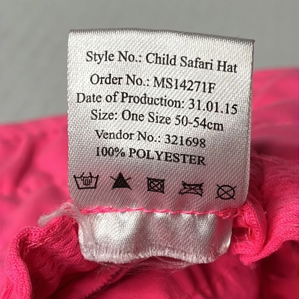 Sun Protection Zone Kids UPF 50+ Hawaiian Pink Safari Sun Hat UV Sun Lightweight